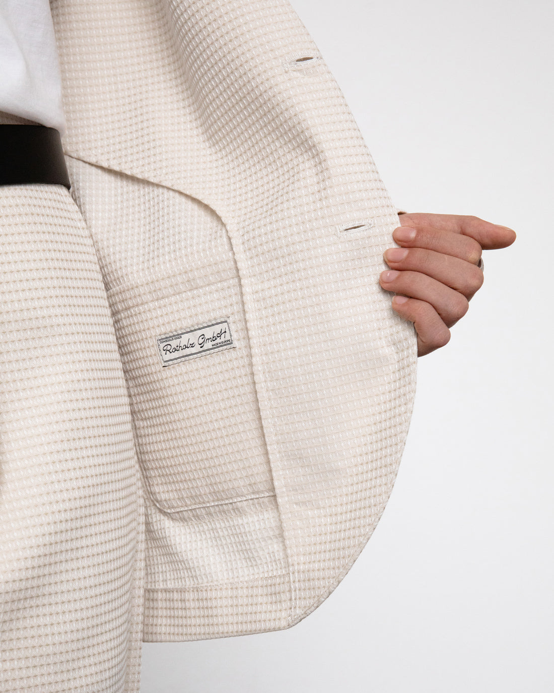 Casual Waffel Blazer Bio Baumwolle - Sand
