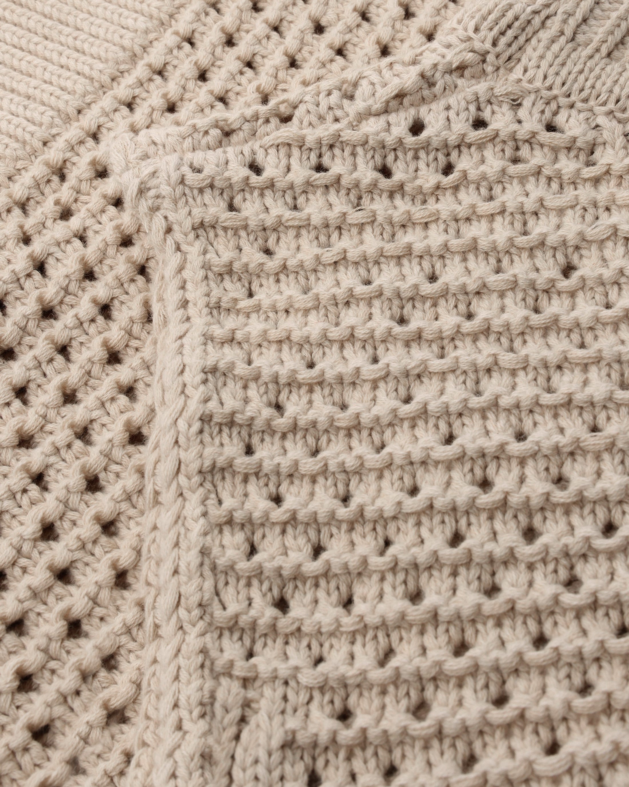 Kurze Strickweste Bio Baumwolle - Creme