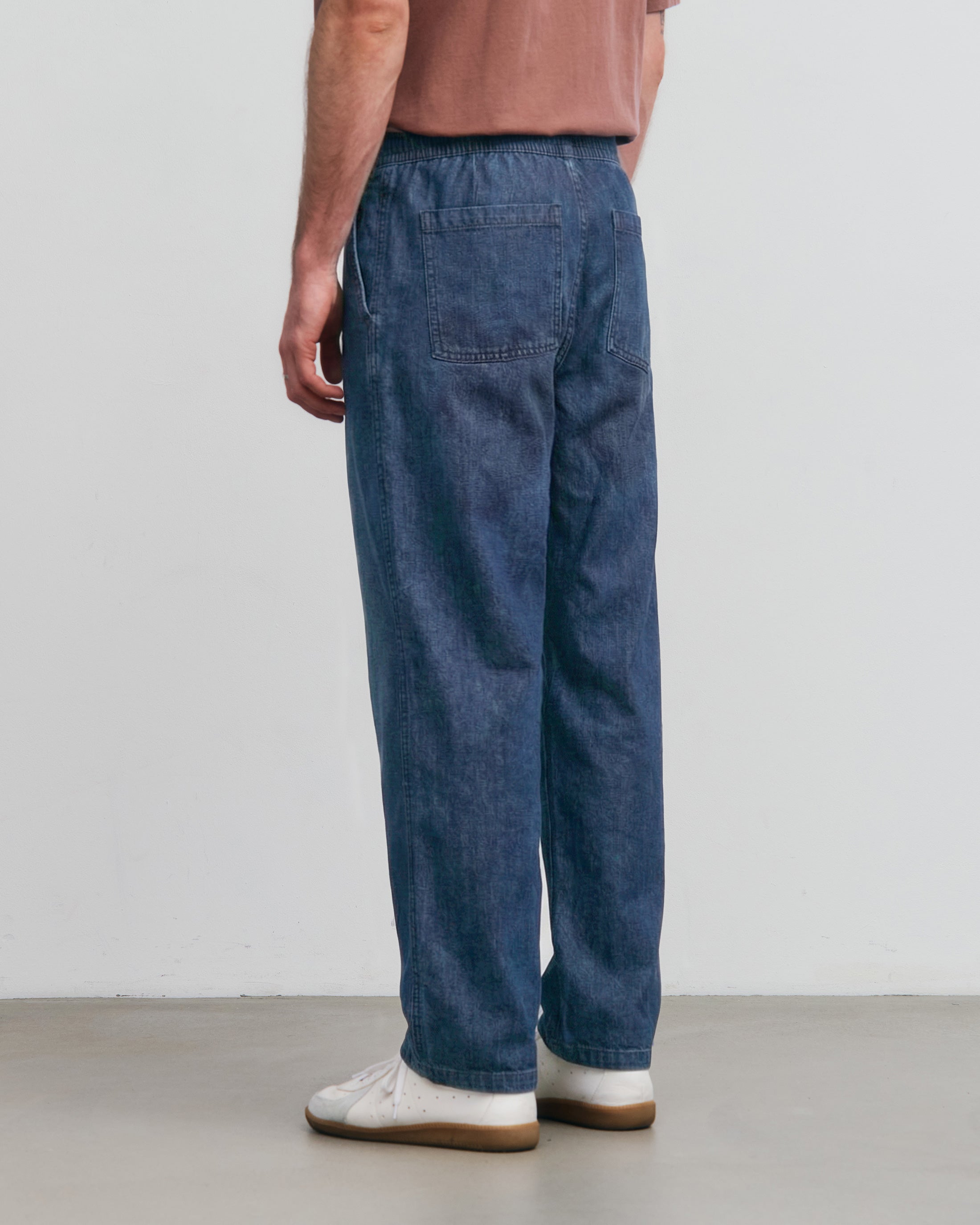Weite Denim Hose recycelte Baumwolle – Blau