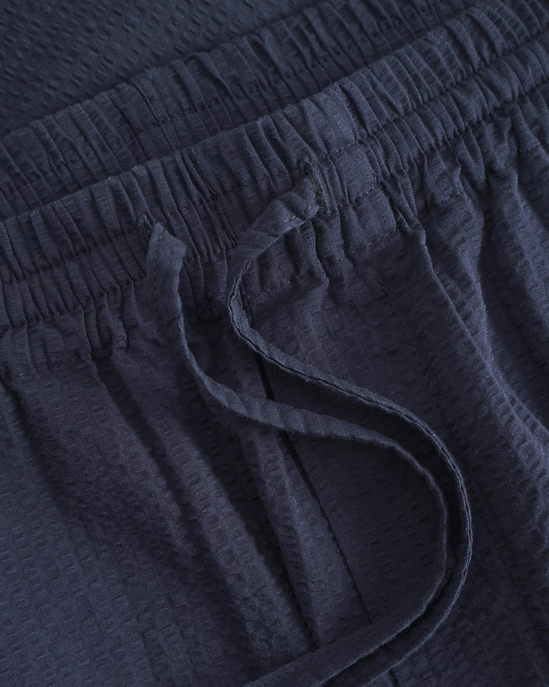 Kurze Seersucker Hose Bio Baumwolle - Dunkelblau