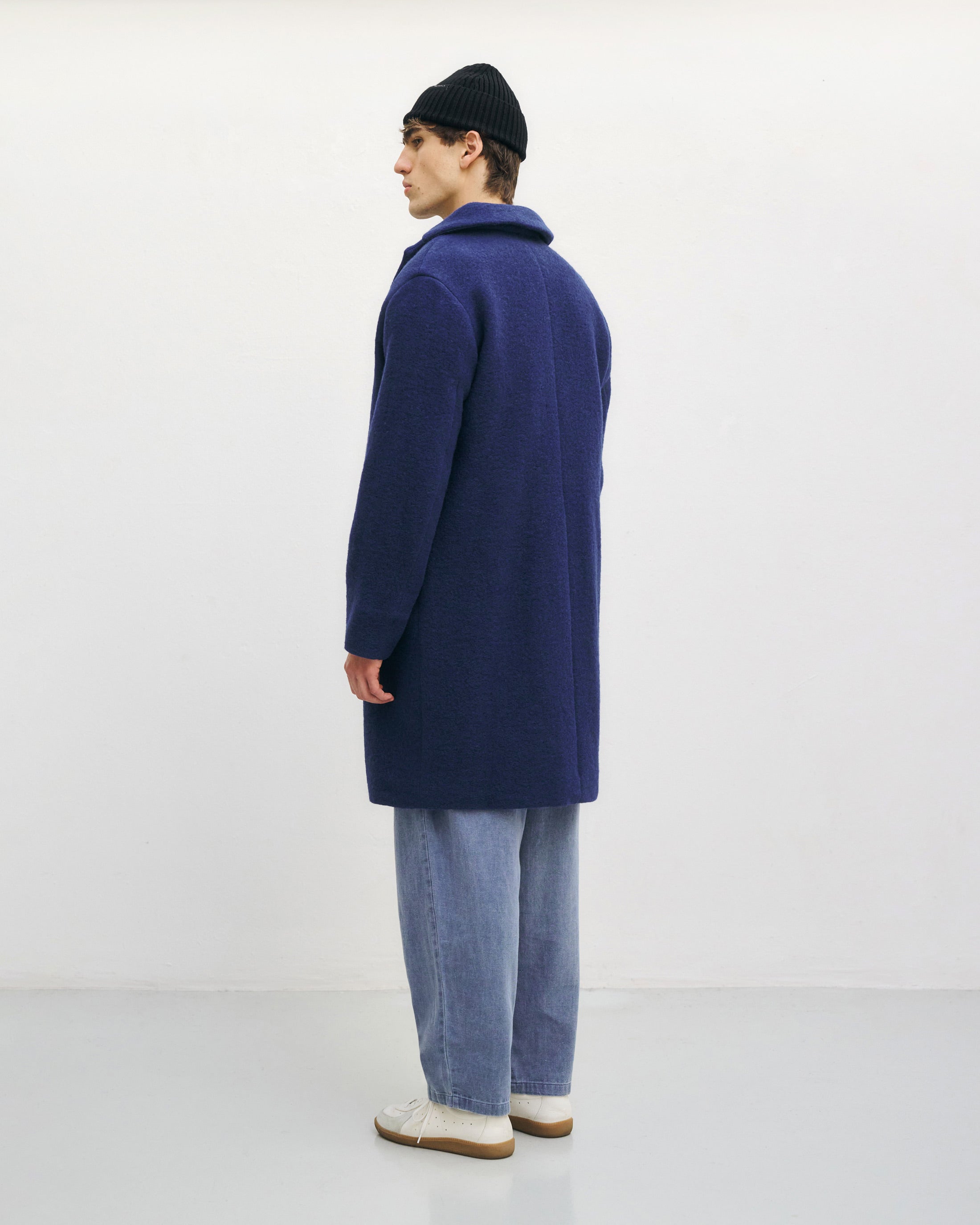 Mantel Bio Wollmischung - Royalblau