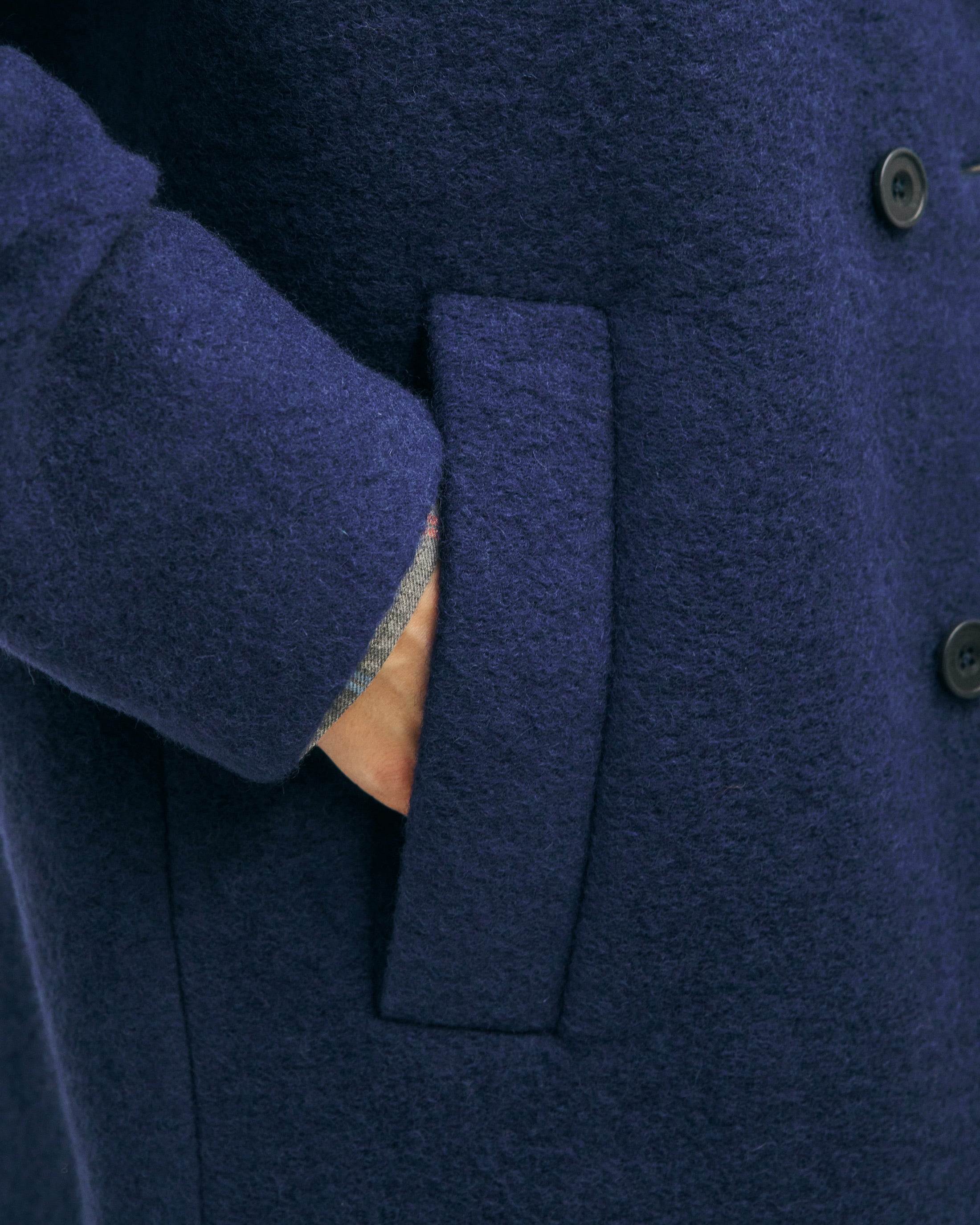 Mantel Bio Wollmischung - Royalblau