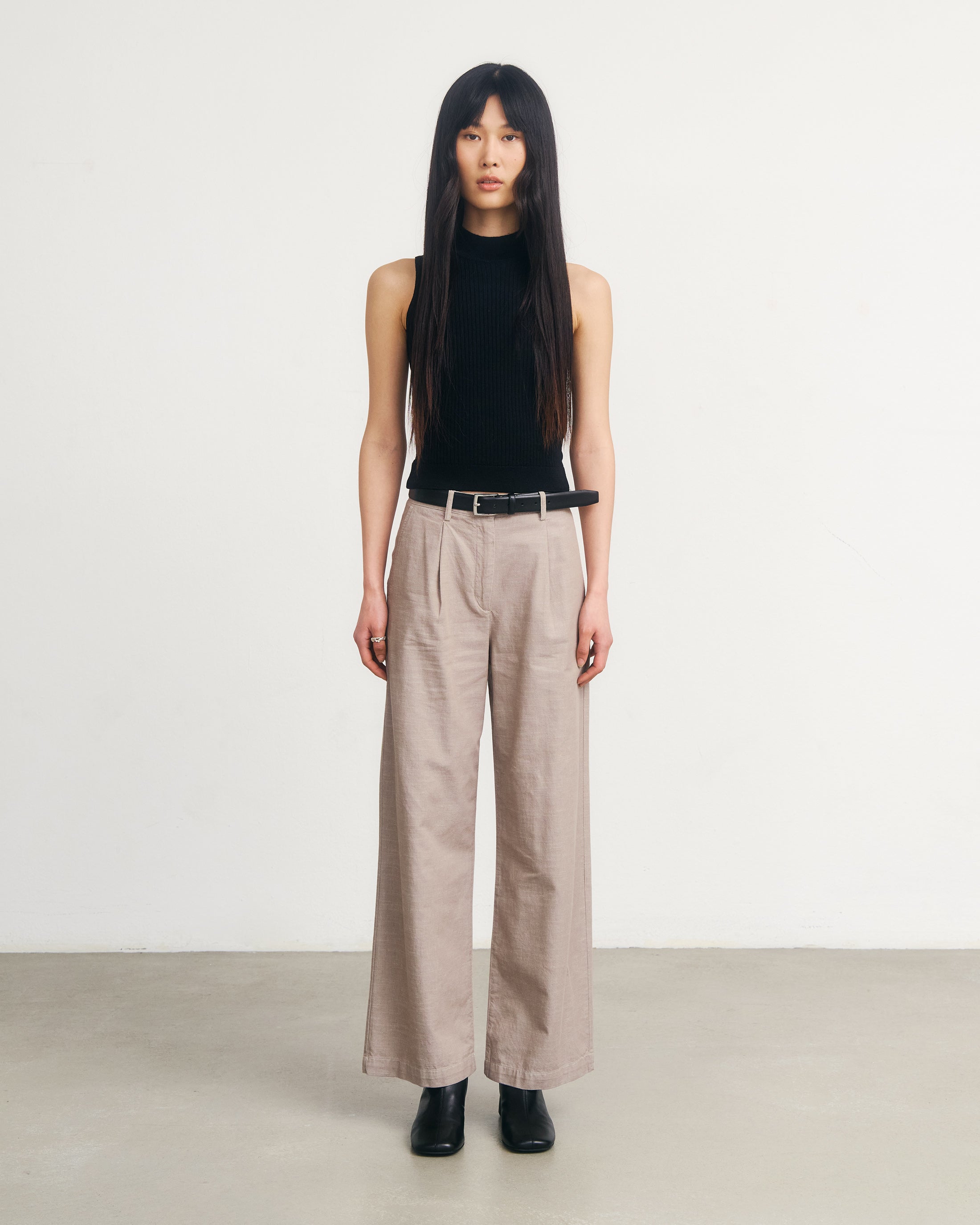 High Waist Hose Bio Baumwolle - Sand