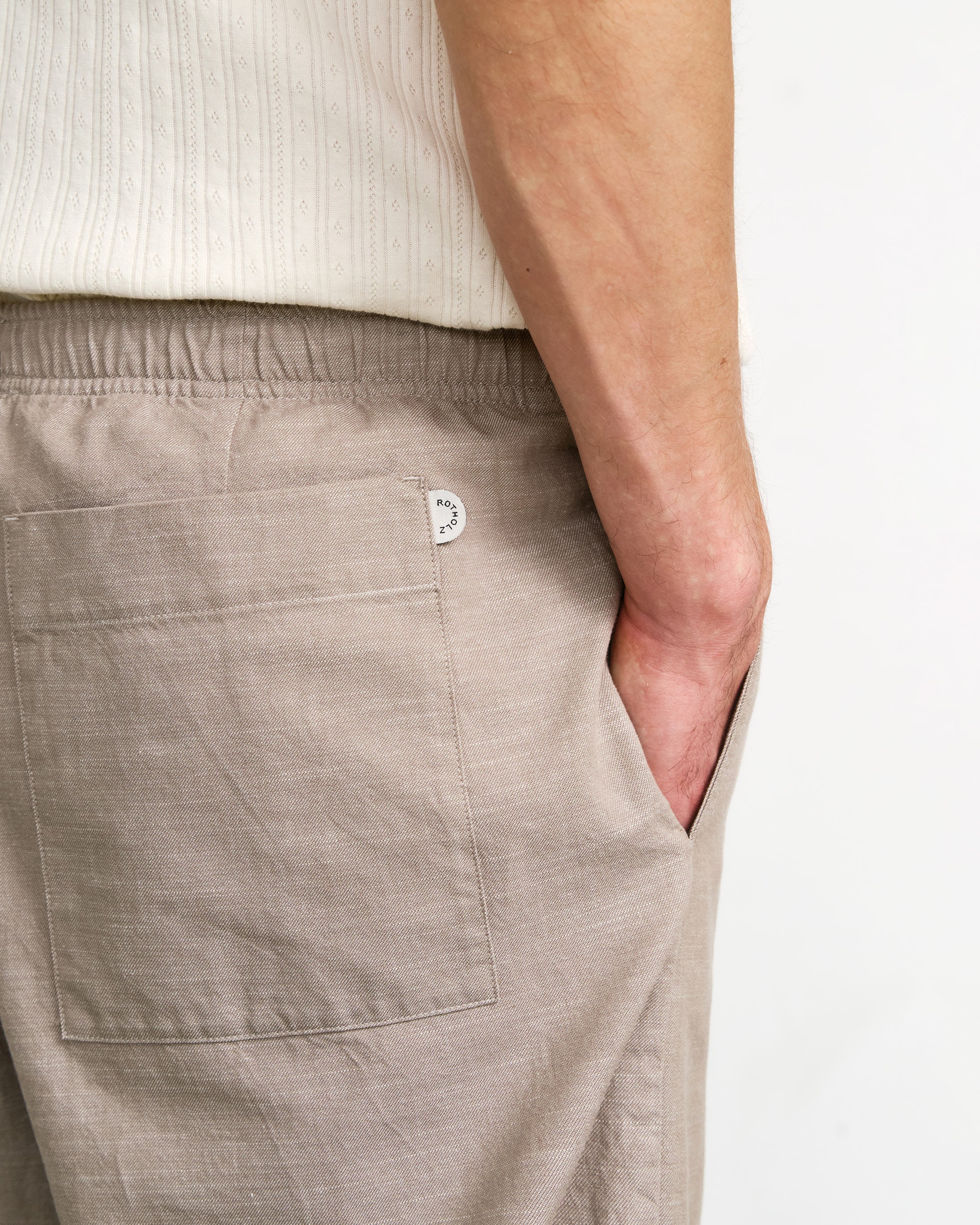 Weite Bundfaltenhose Bio Baumwolle - Sand