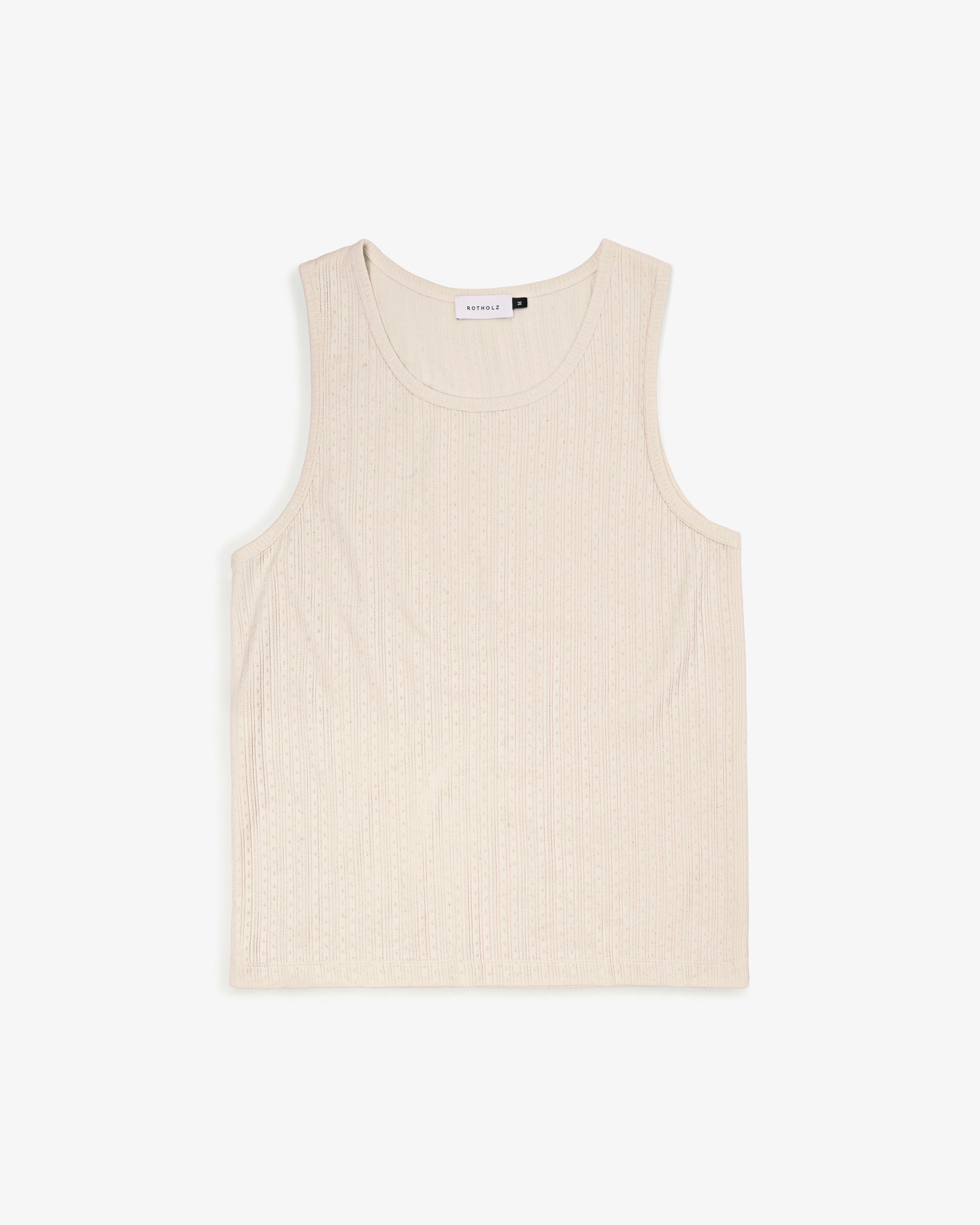 Geripptes Tanktop Bio Baumwolle - Weiß