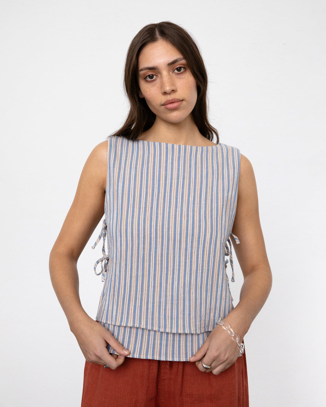 Gestreiftes Wickeltop Bio Baumwolle - Multi