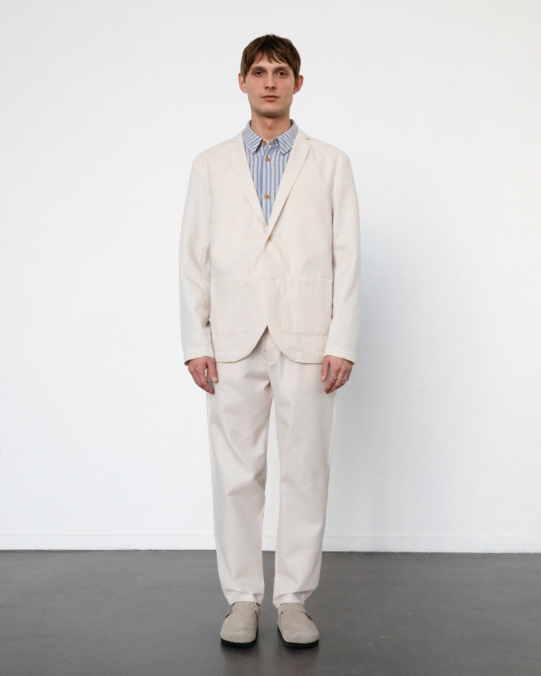 Casual Waffel Blazer Bio Baumwolle - Sand