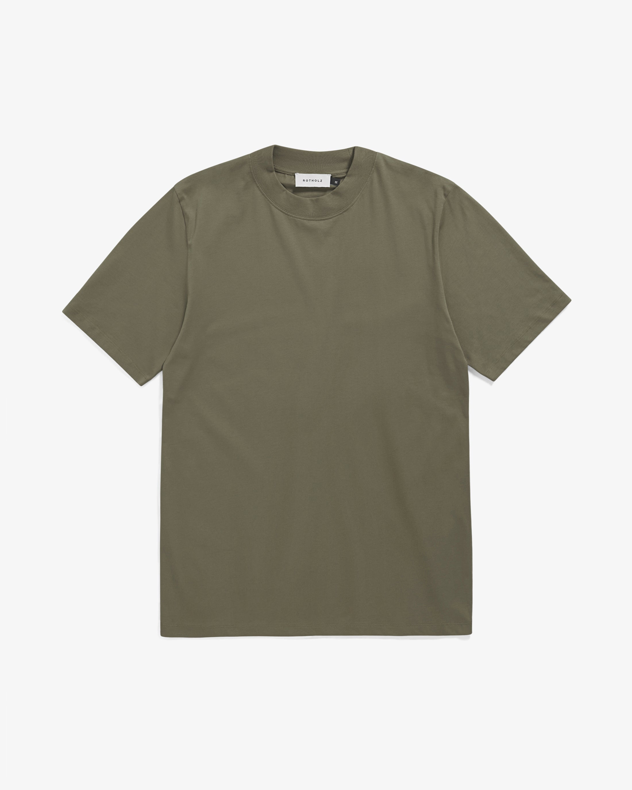 T-Shirt mit breitem Kragen Bio Baumwolle - Dunkelgrün