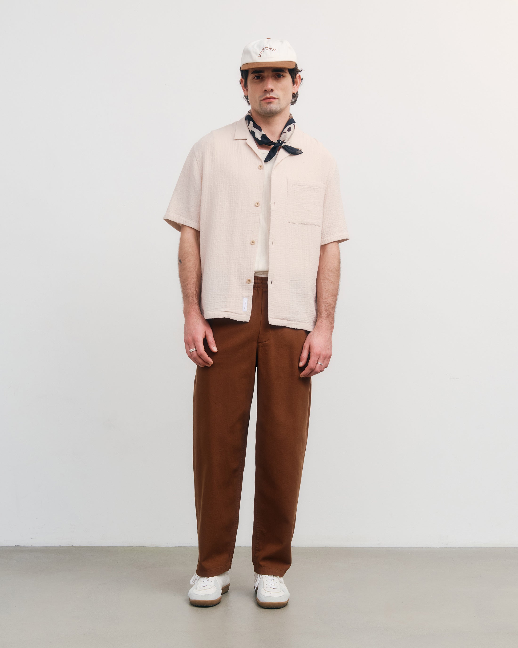 Strukturiertes Bowling Shirt Bio Baumwolle - Grau