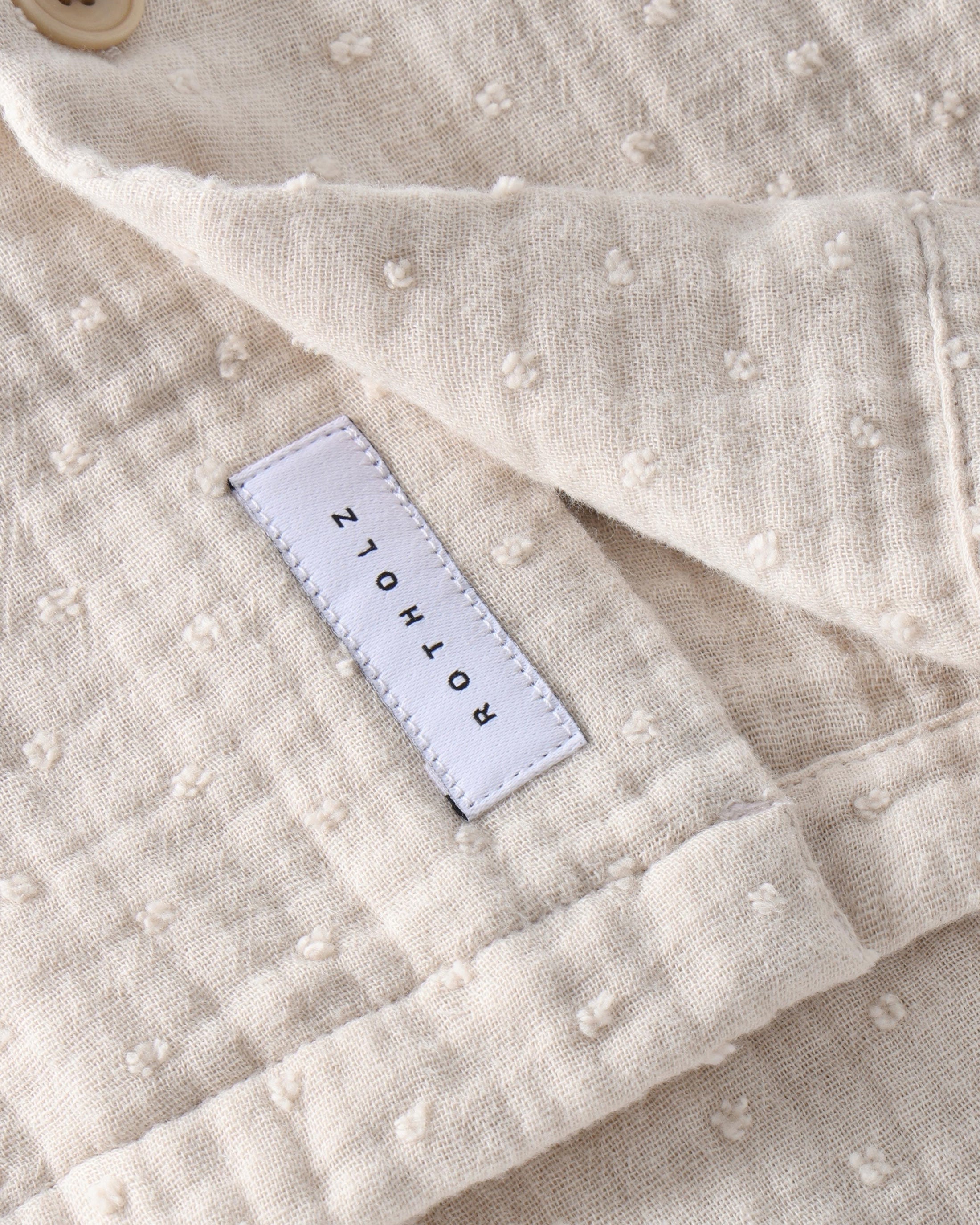 Strukturiertes Bowling Shirt Bio Baumwolle - Grau