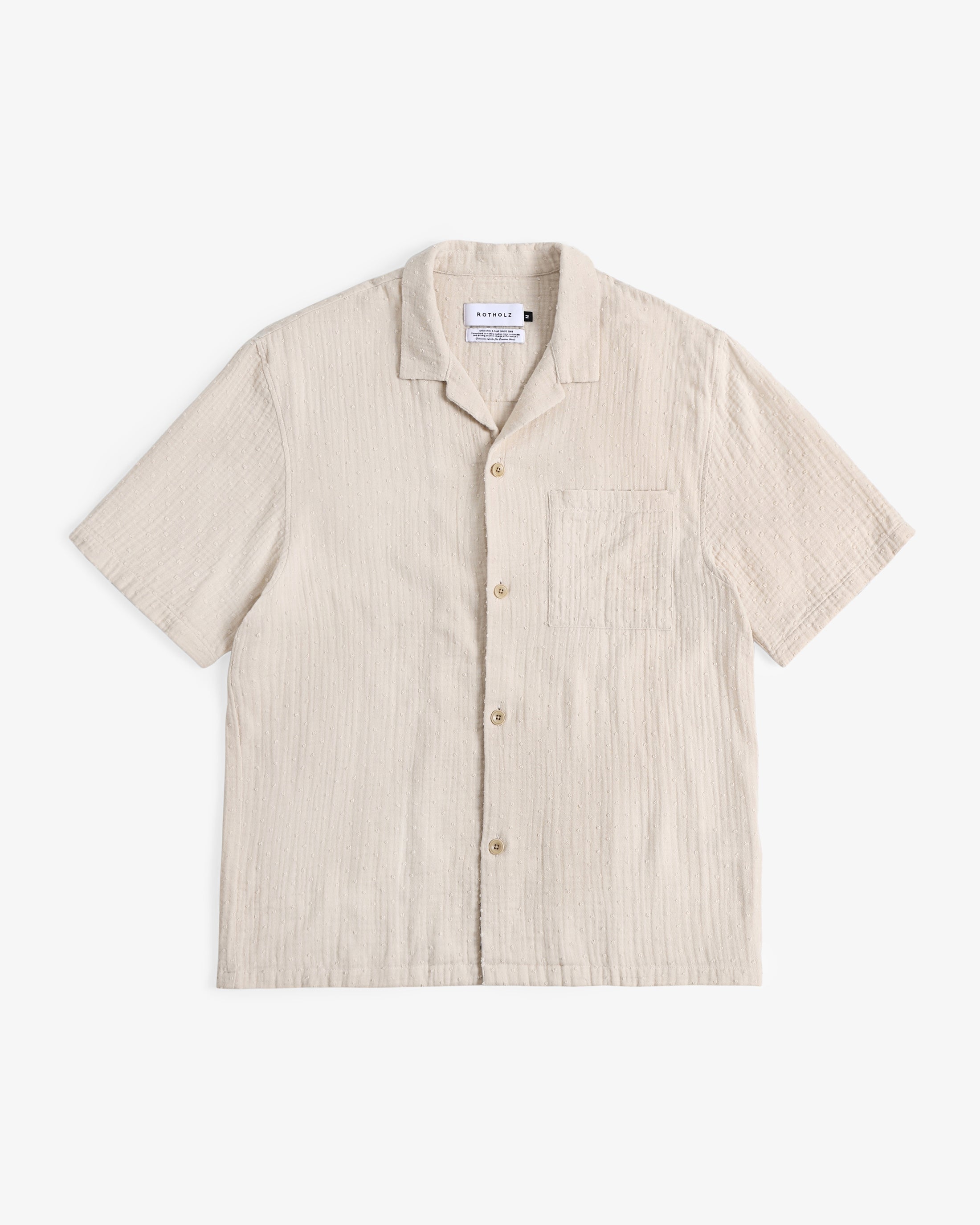 Strukturiertes Bowling Shirt Bio Baumwolle - Grau