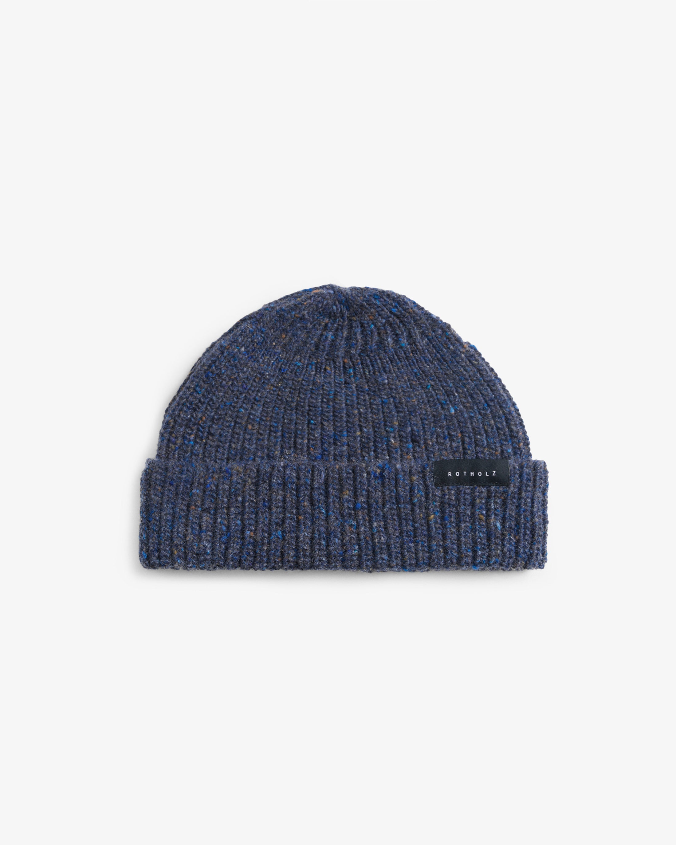 Kurze Mütze Merinowolle - Blau