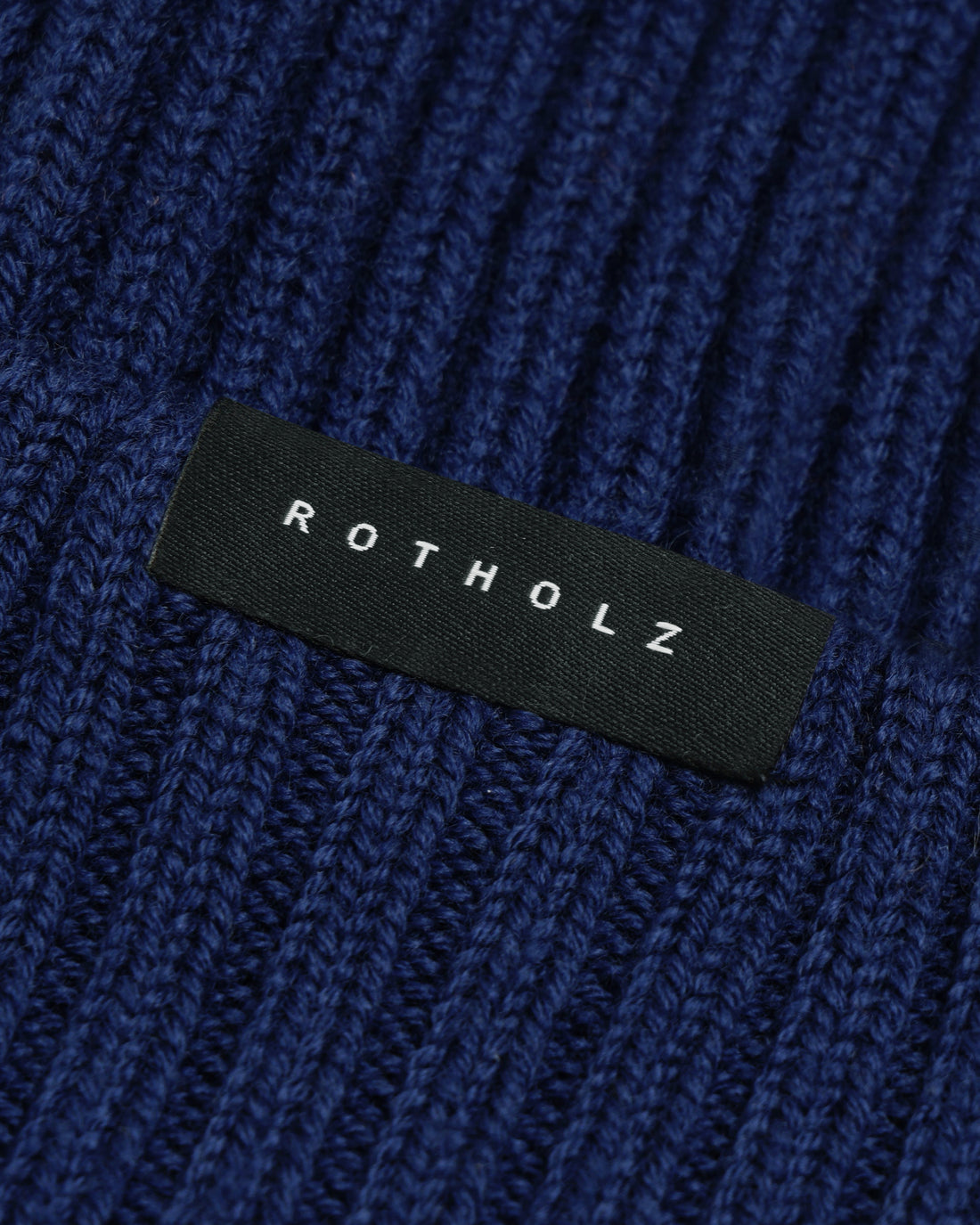 Kurze Mütze Merinowolle Ripp - Royalblau