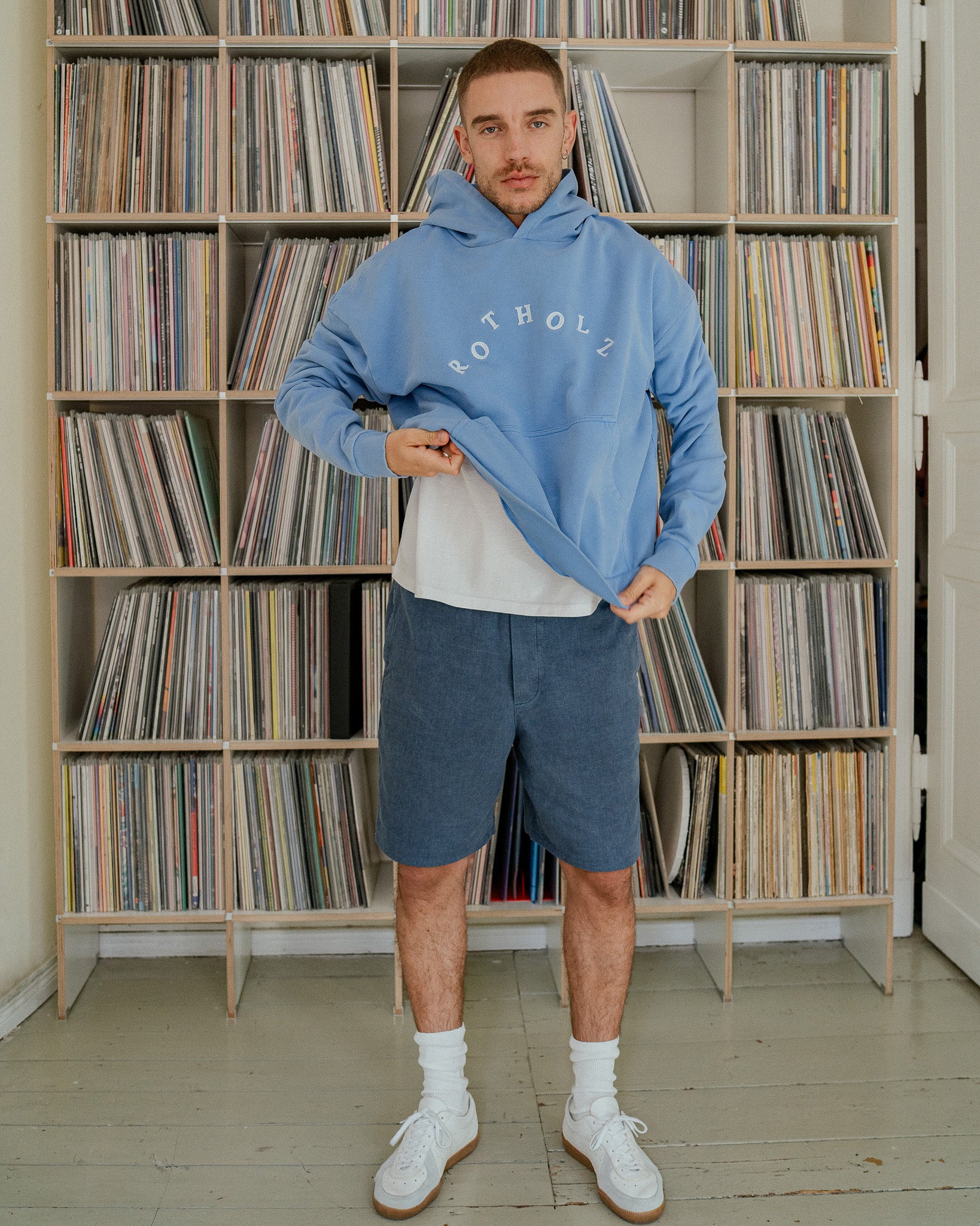 Logo Hoodie Bio Baumwolle - Hellblau
