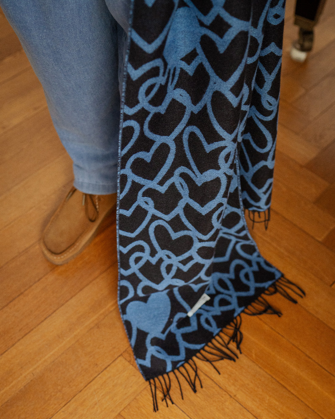 Affection Schal Merinowolle - Schwarz / Blau