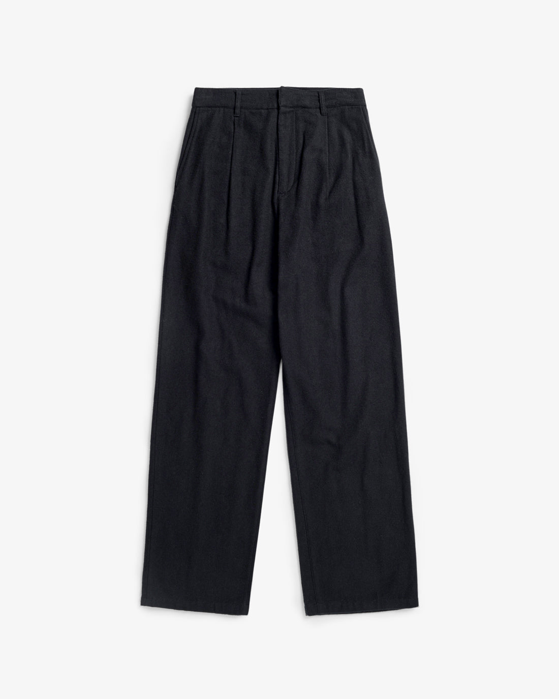 High Waist Flanell Hose Bio Baumwolle - Schwarz