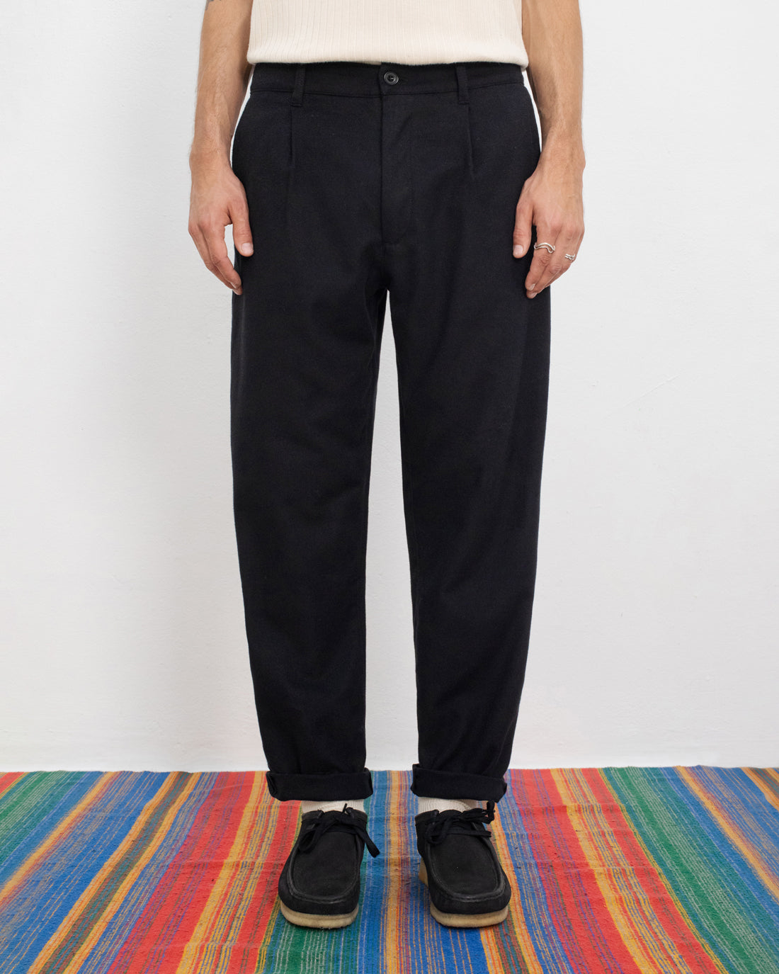 Flanell Hose Bio Baumwolle - Schwarz