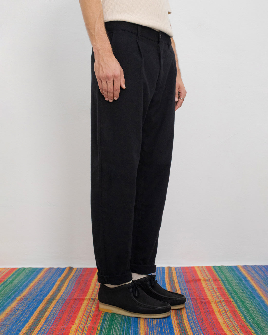 Flanell Hose Bio Baumwolle - Schwarz