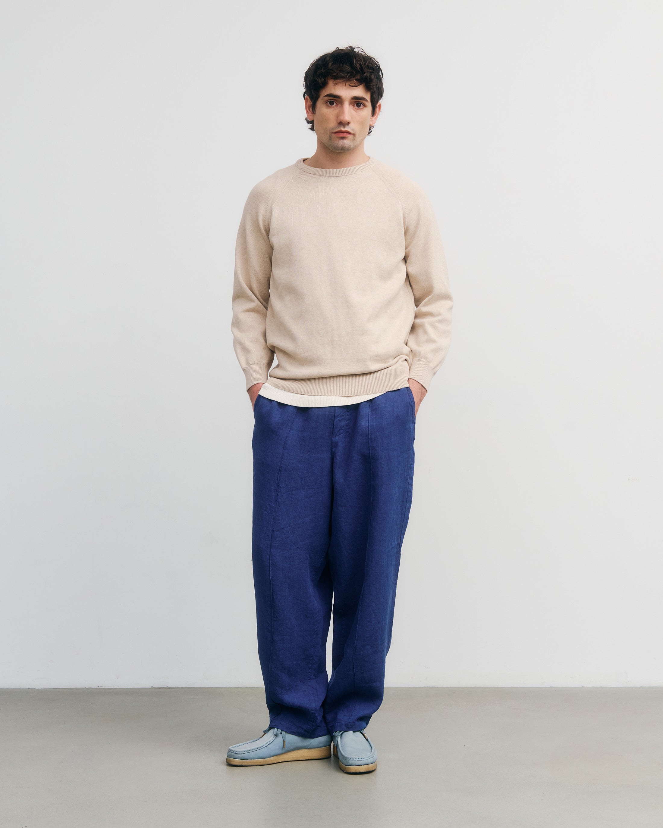Flower Strickpullover Bio Baumwolle - Beige