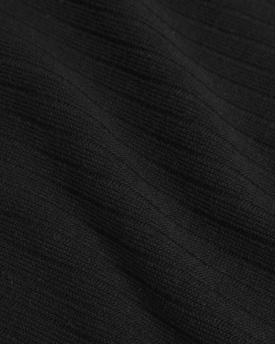 Schweres Geripptes T-Shirt Bio Baumwolle - Schwarz