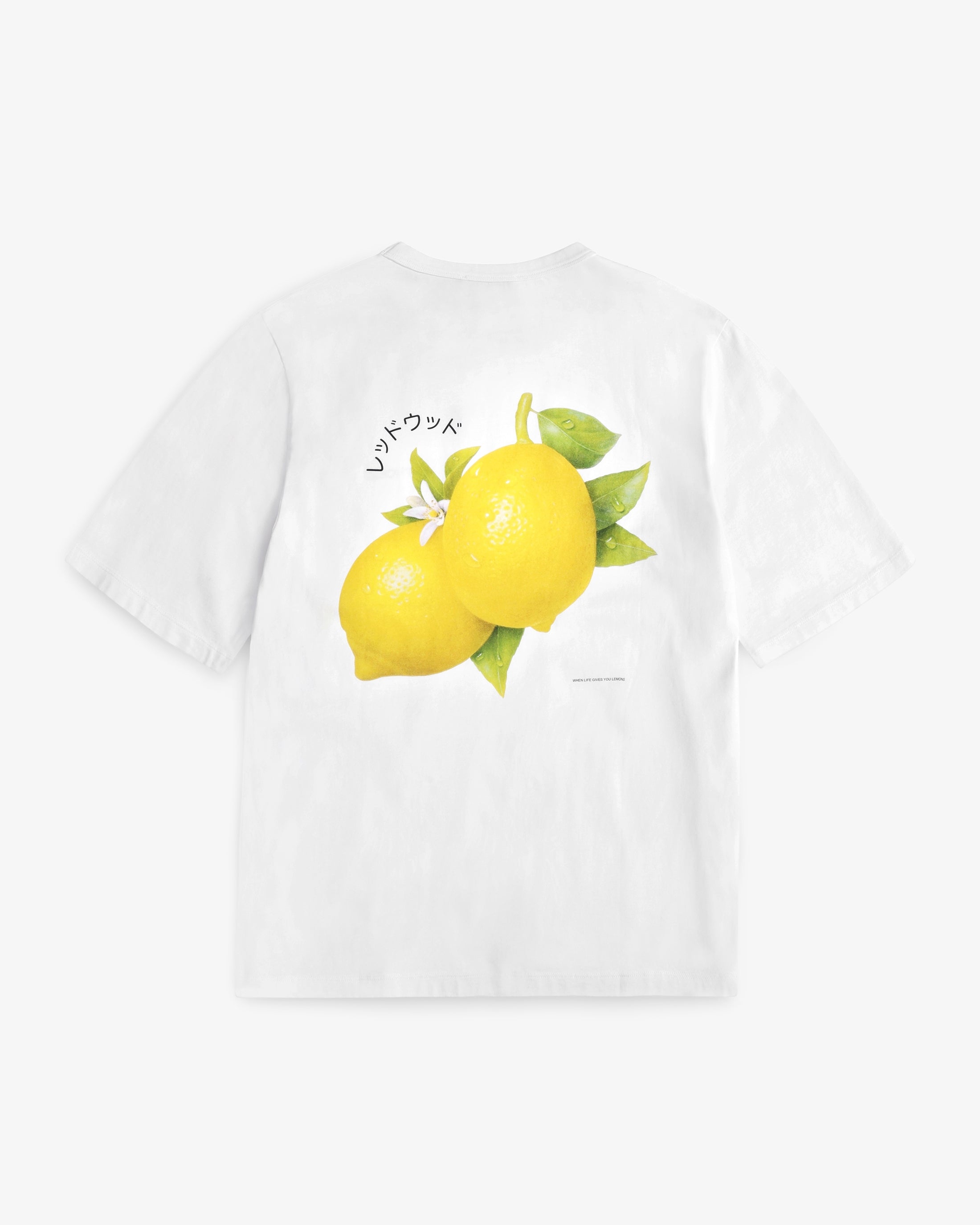 Lemon Print T-Shirt Bio Baumwolle - Weiß