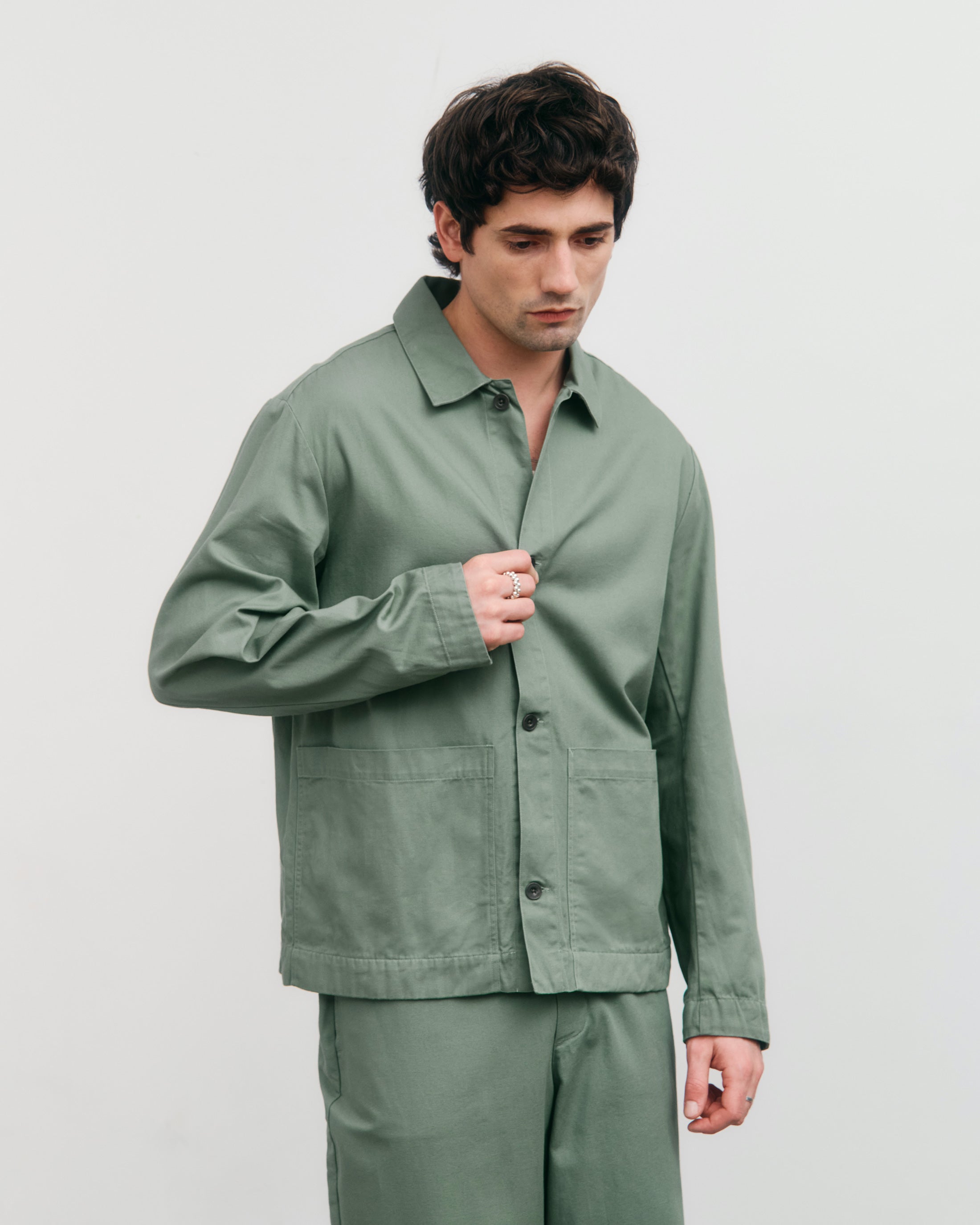 Leichte Workwear Jacke Bio Baumwolle - Grün