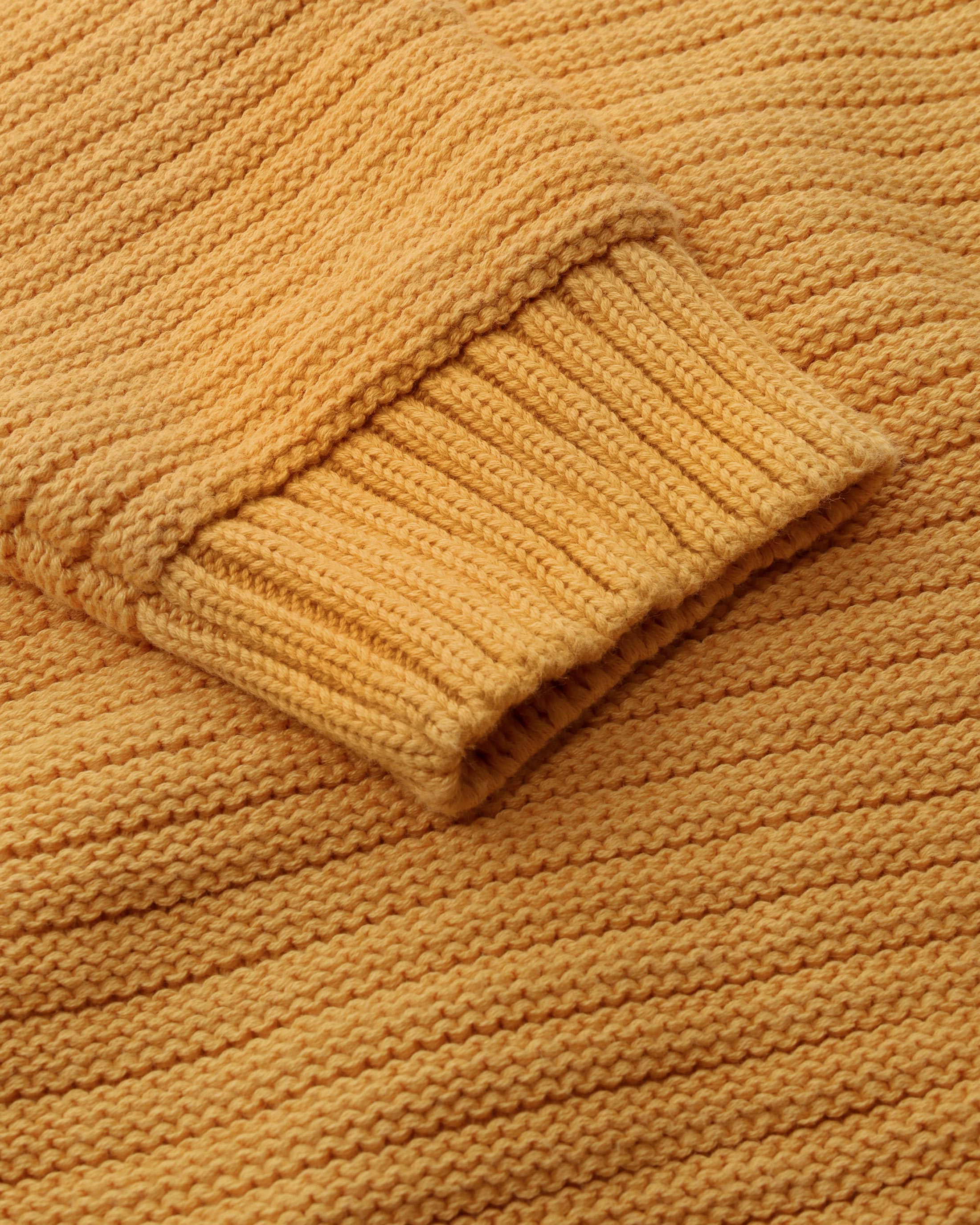 Gerippter Strickpullover Bio Baumwolle - Gelb