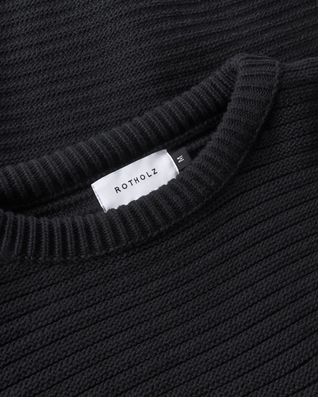 Gerippter Strickpullover Bio Baumwolle - Schwarz