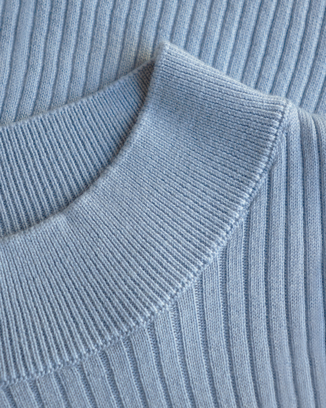 Strick Singlet Merinowolle - Hellblau
