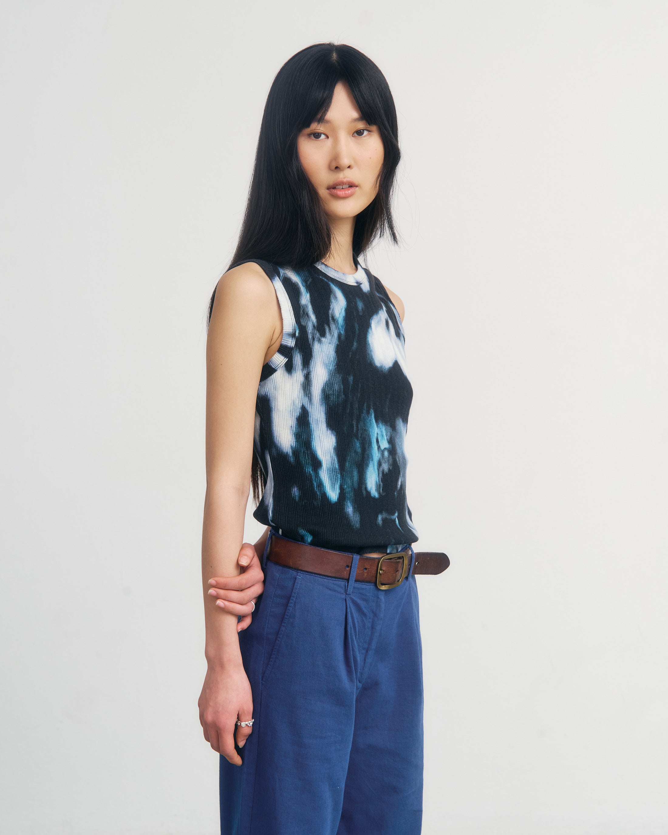 Geripptes Top Bio Baumwolle - Tie Dye