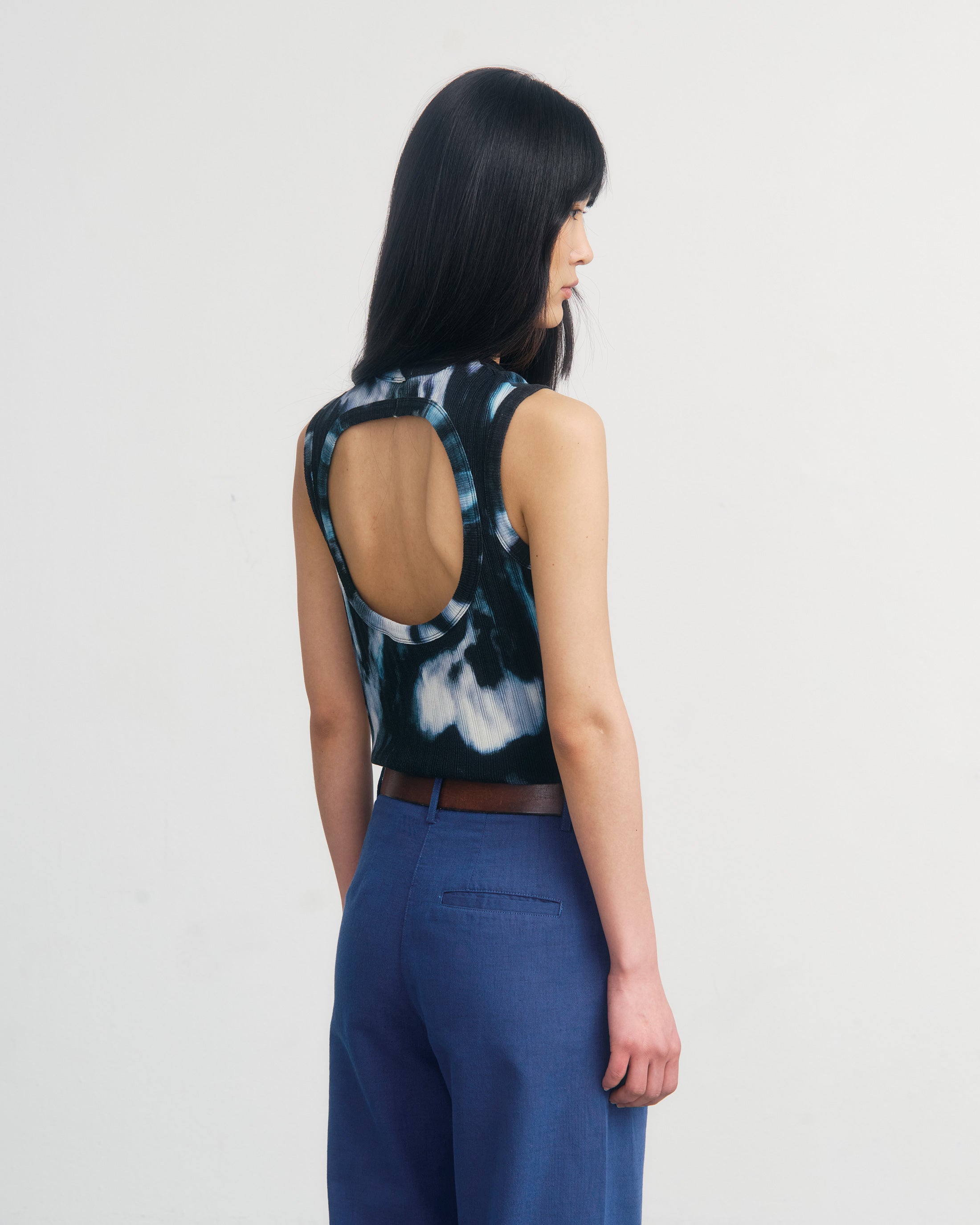 Geripptes Top Bio Baumwolle - Tie Dye