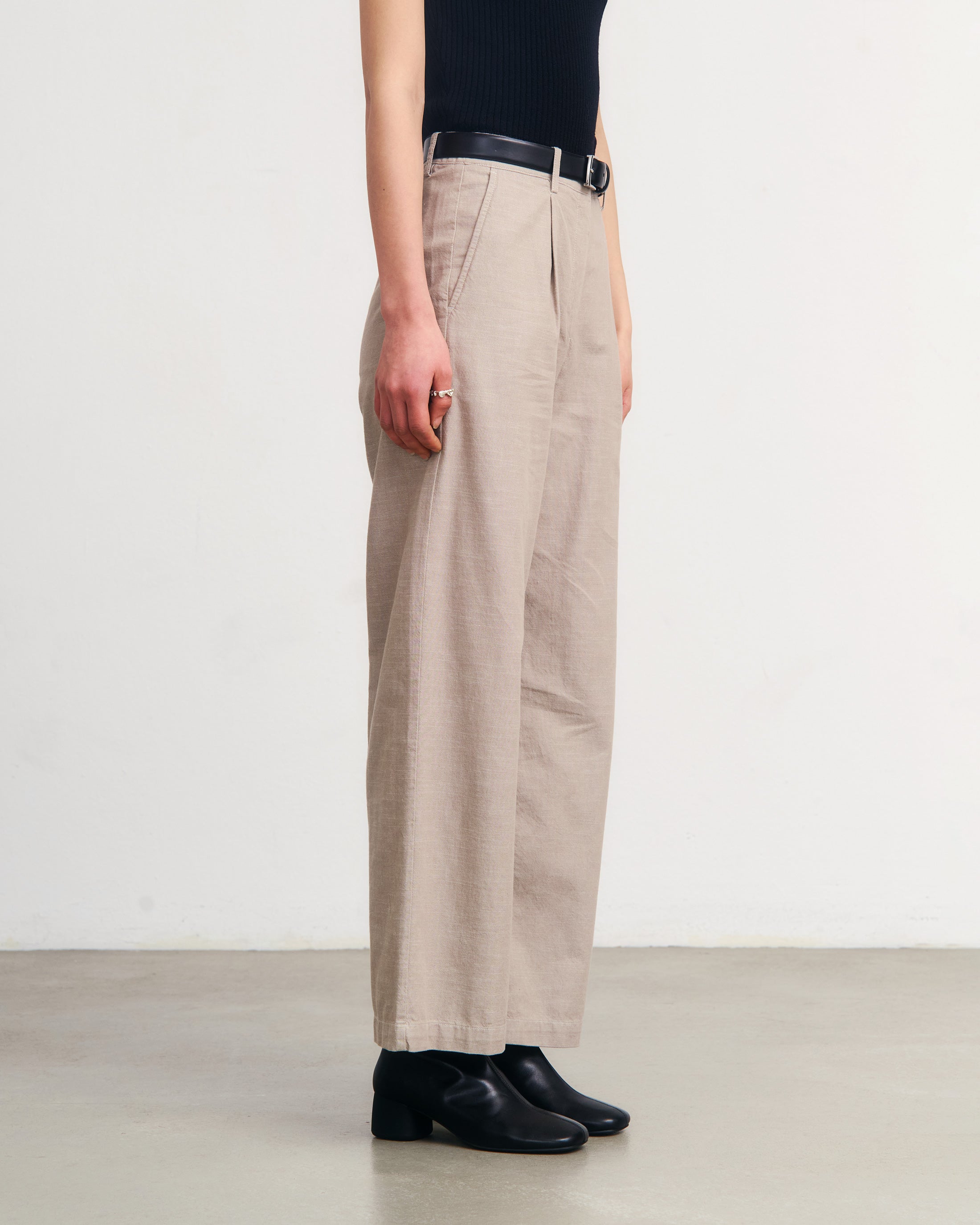 High Waist Hose Bio Baumwolle - Sand