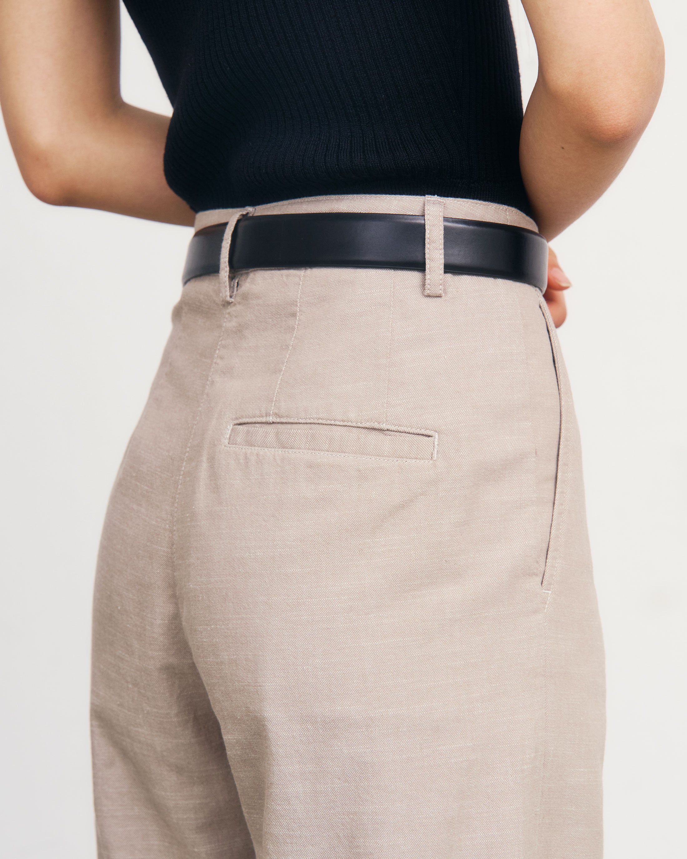 High Waist Hose Bio Baumwolle - Sand