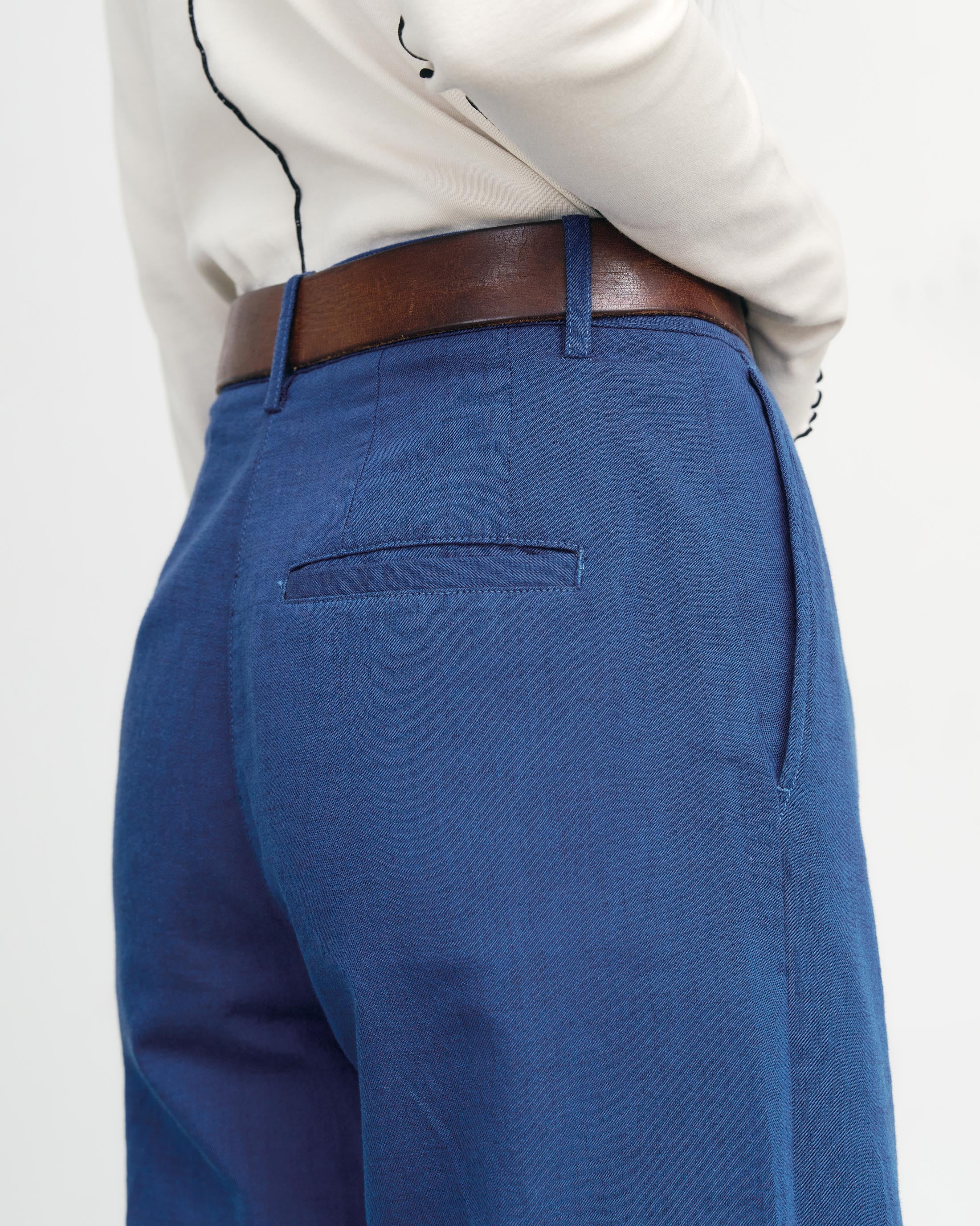 High Waist Hose Bio Baumwolle - Blau