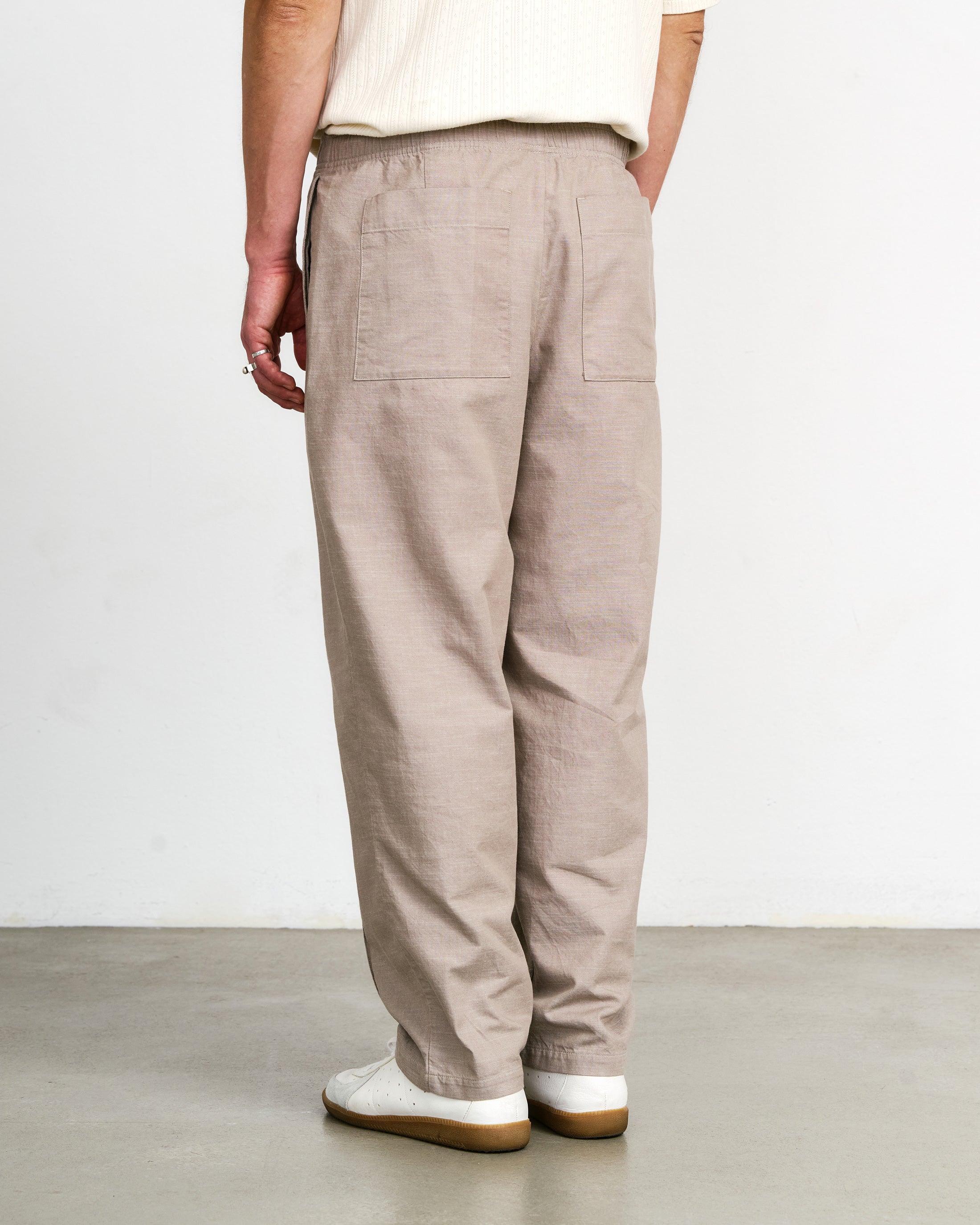 Weite Bundfaltenhose Bio Baumwolle - Sand