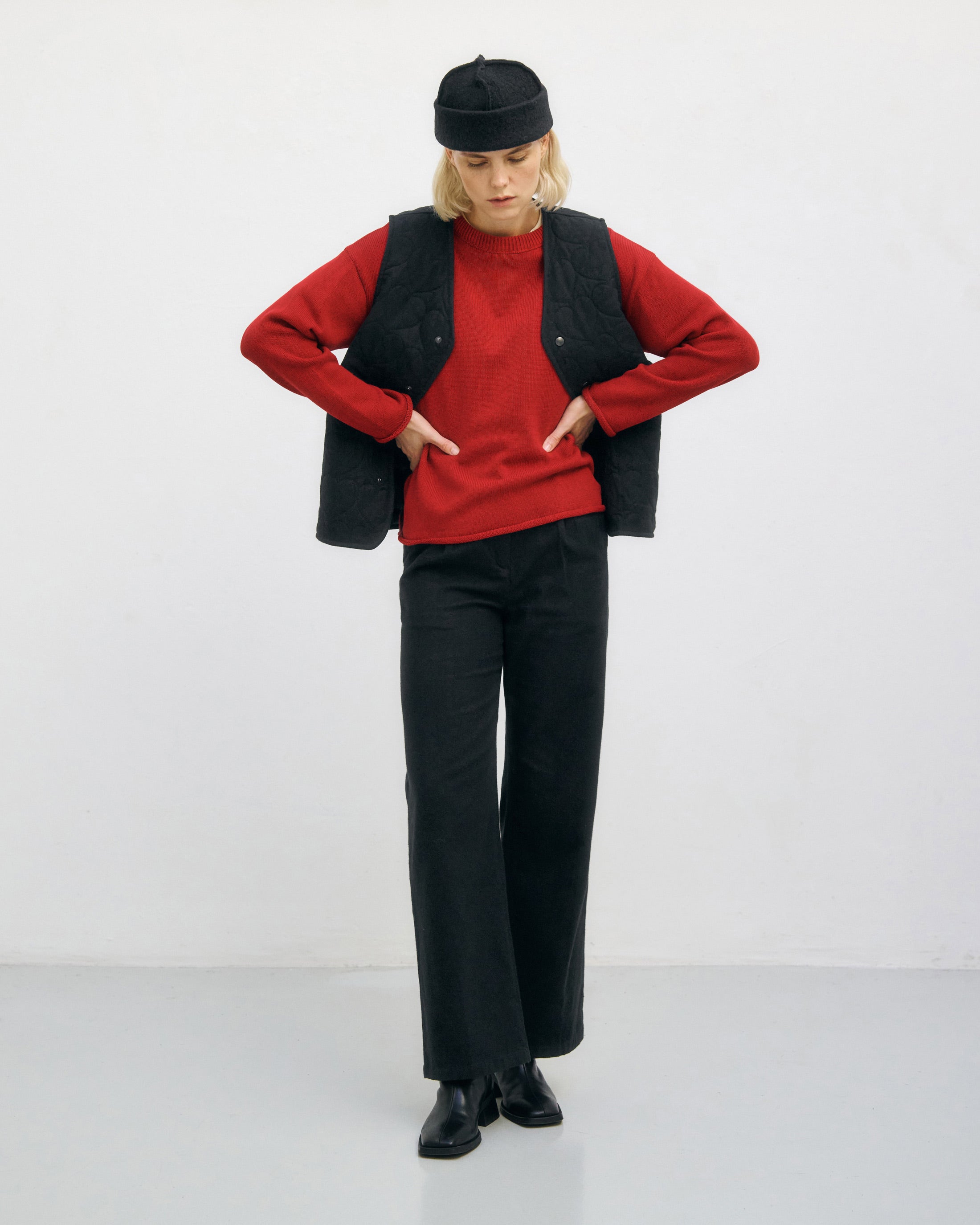Oversize Strickpullover Bio Baumwolle - Rot