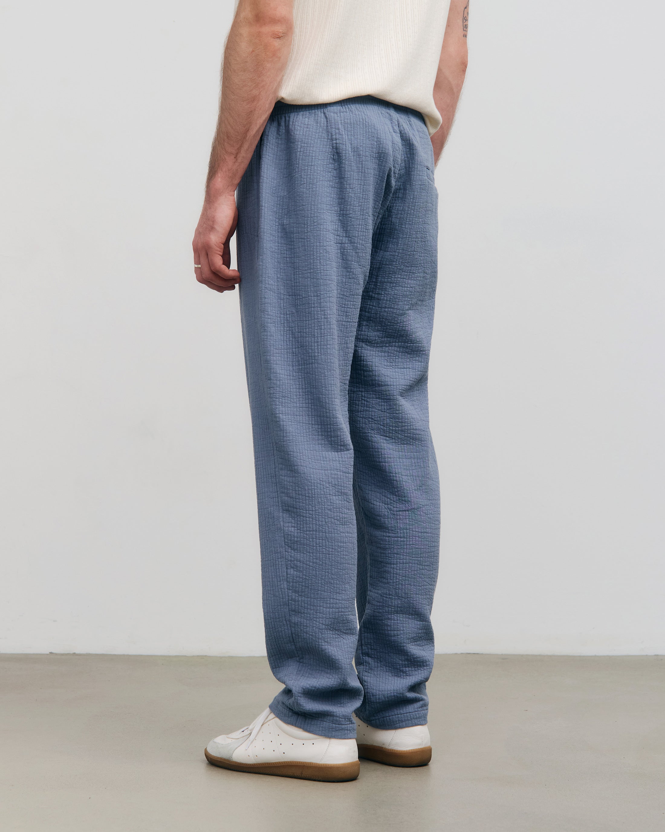 Nadelstreifen Hose Bio Baumwolle - Hellblau