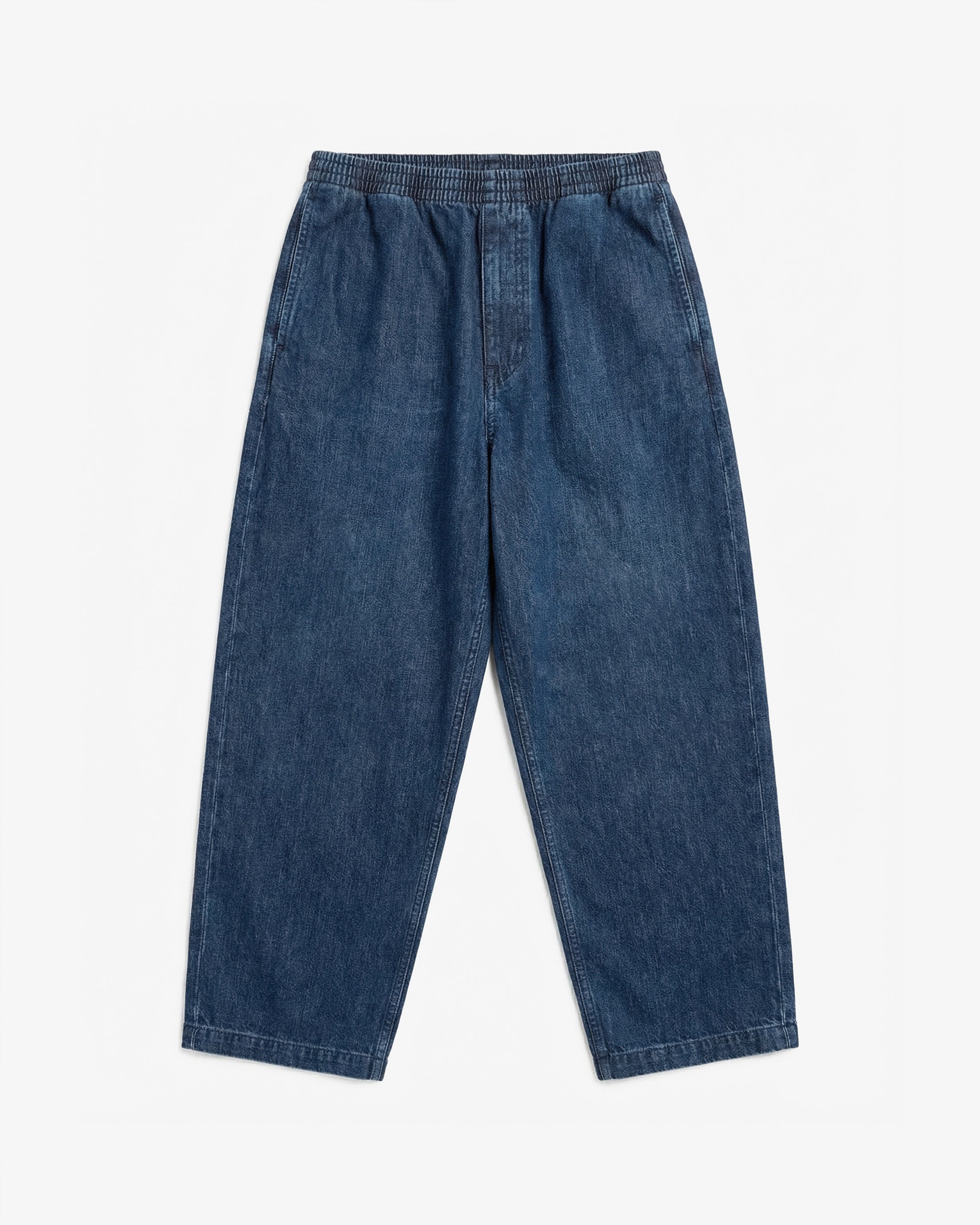 Weite Denim Hose recycelte Baumwolle – Blau