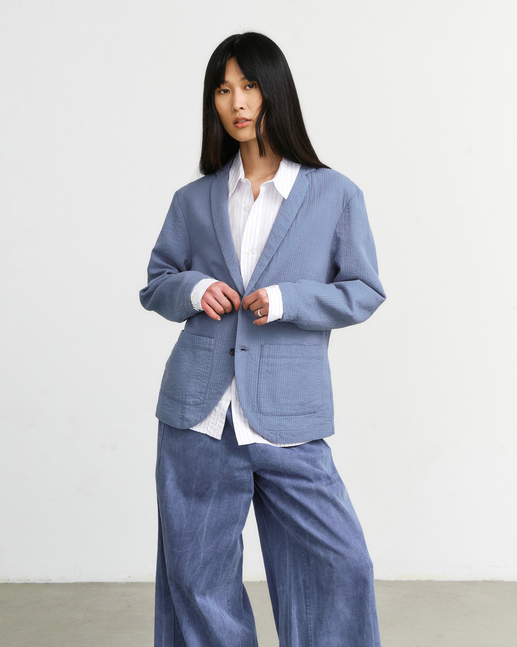 Workwear Blazer Bio Baumwolle - Hellblau