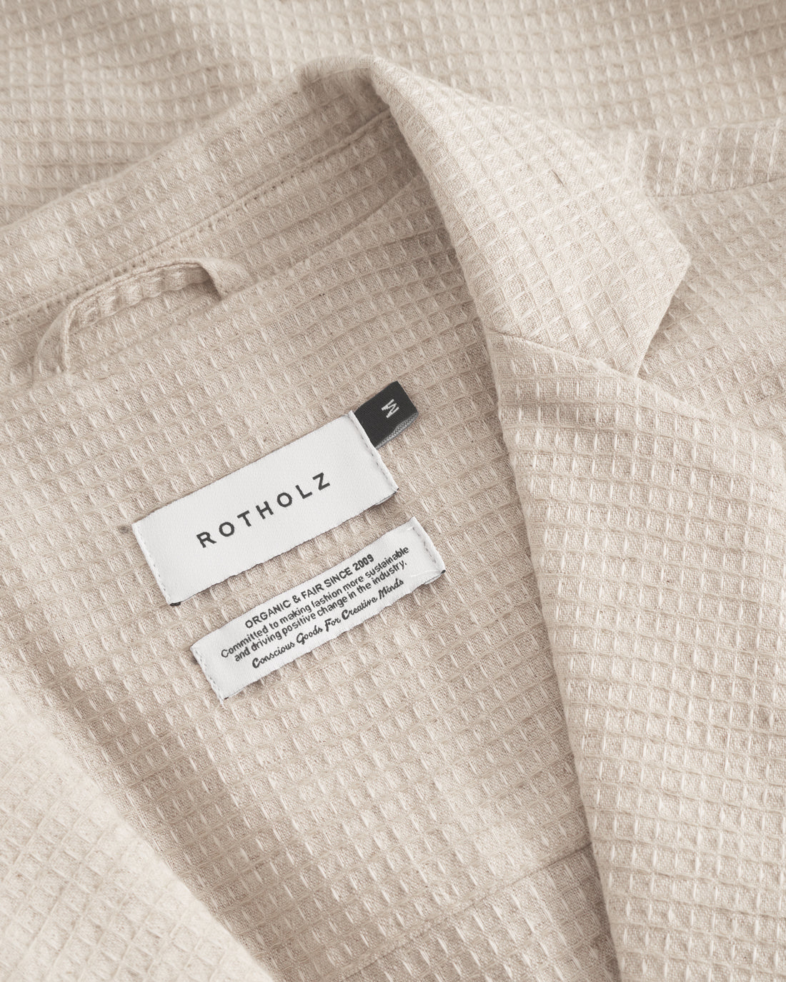 Casual Waffel Blazer Bio Baumwolle - Sand