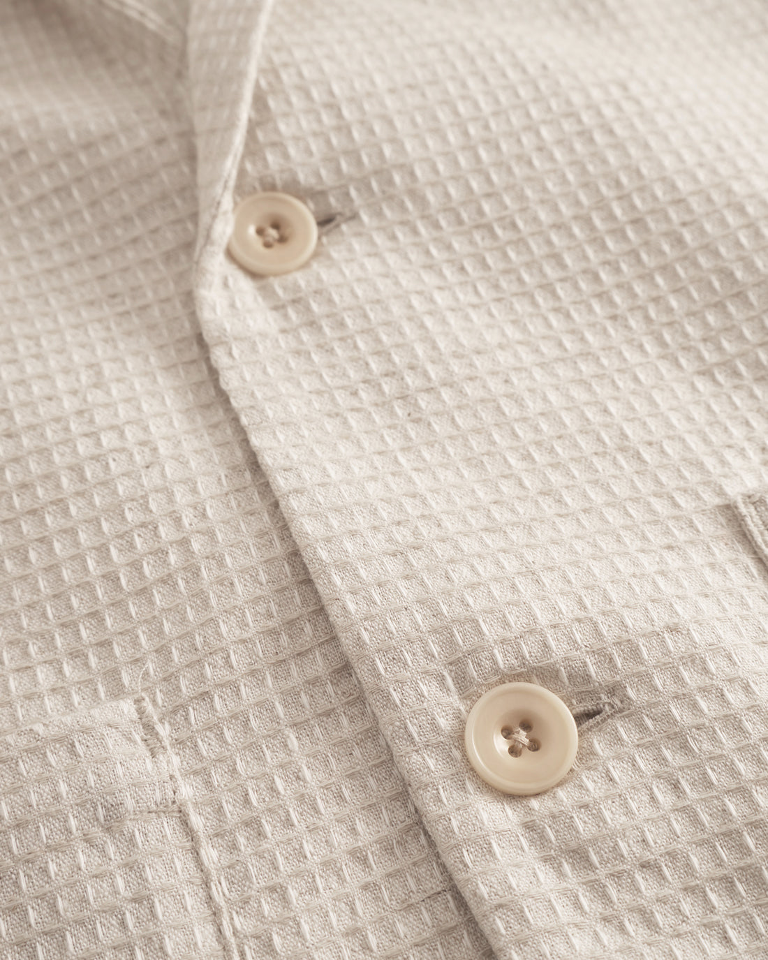 Casual Waffel Blazer Bio Baumwolle - Sand